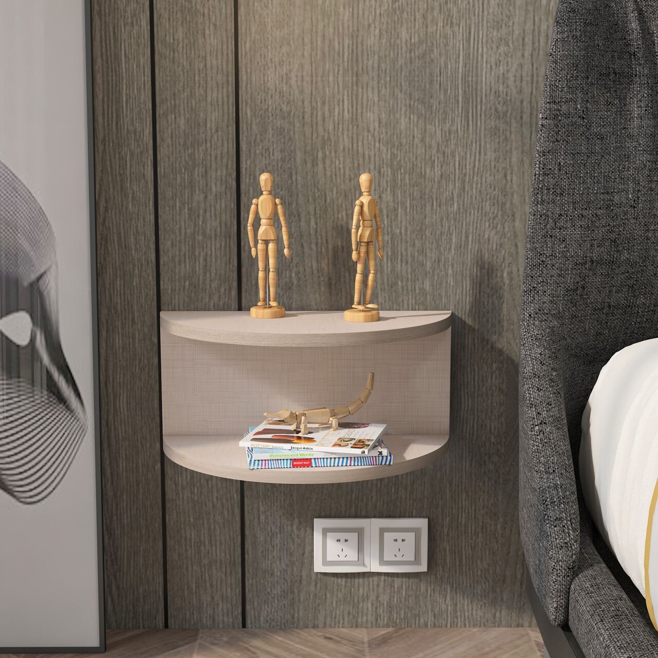 Noptiera, Hanah Home, Bella, 45x19.6x23.8 cm, Bej - imagine 6